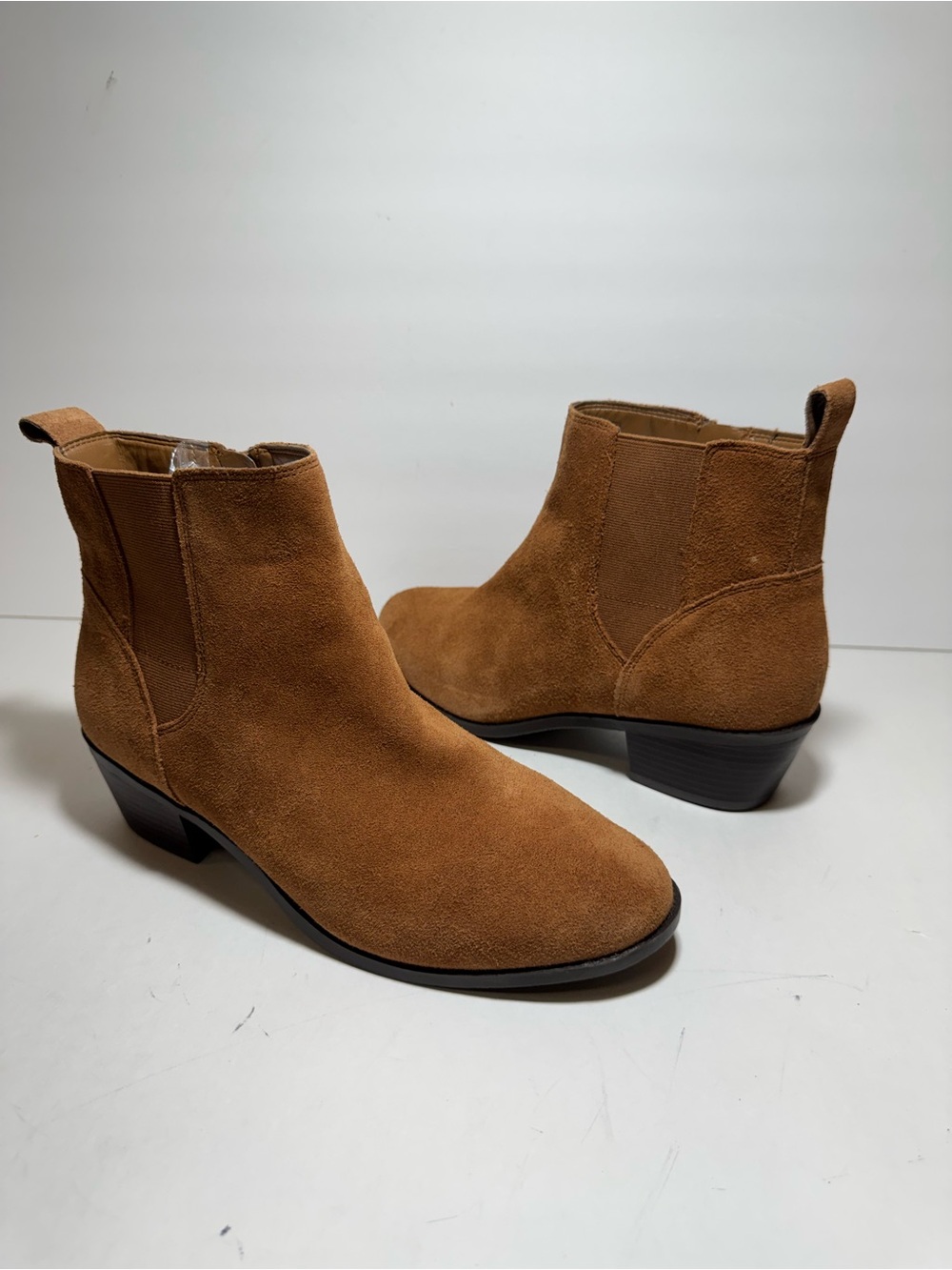 New Vionic Women's Water-Repellent Suede Ankle Boots Roseland Toffee Sz 9 Wide